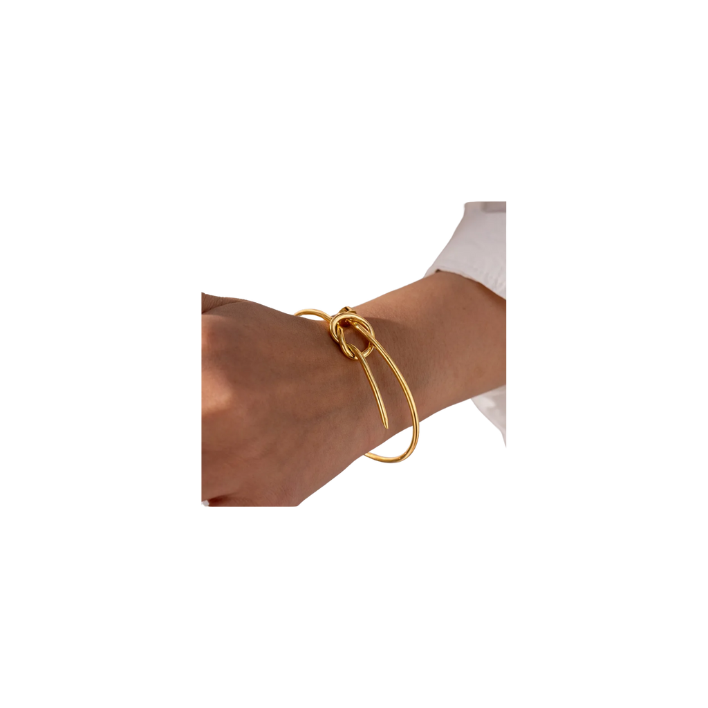 Brazalete Nudo Doble Dorado