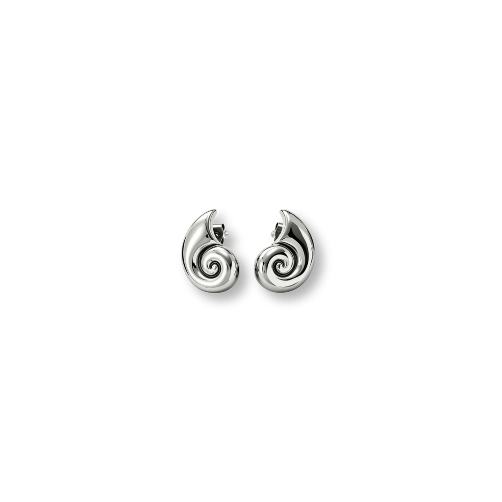 Aretes Caracol Plateado