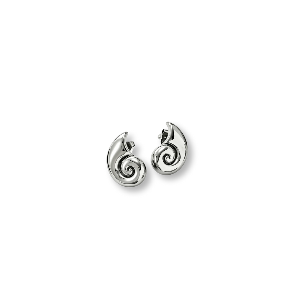 Aretes Caracol Plateado
