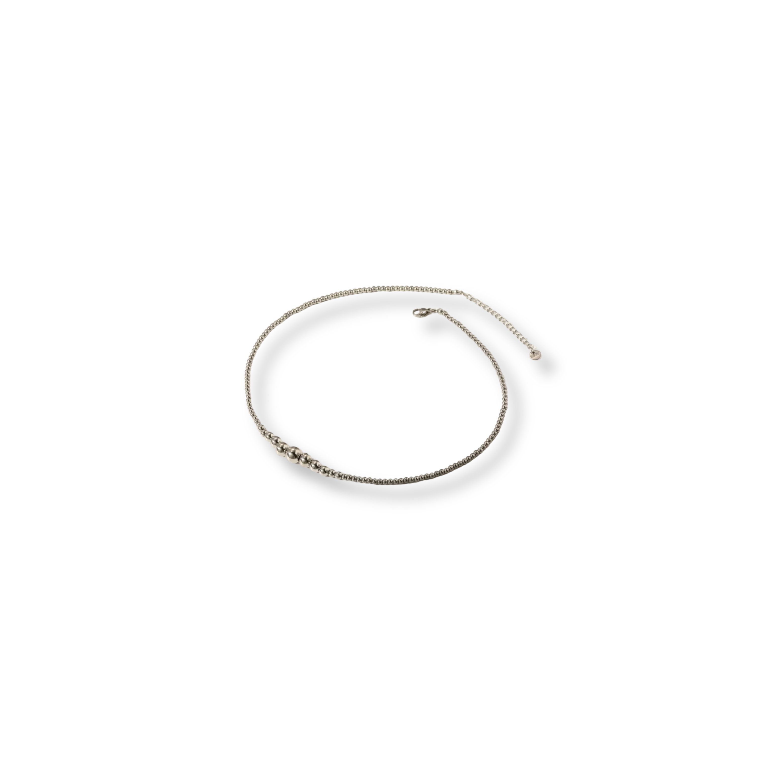 Collar Bolitas Plateado