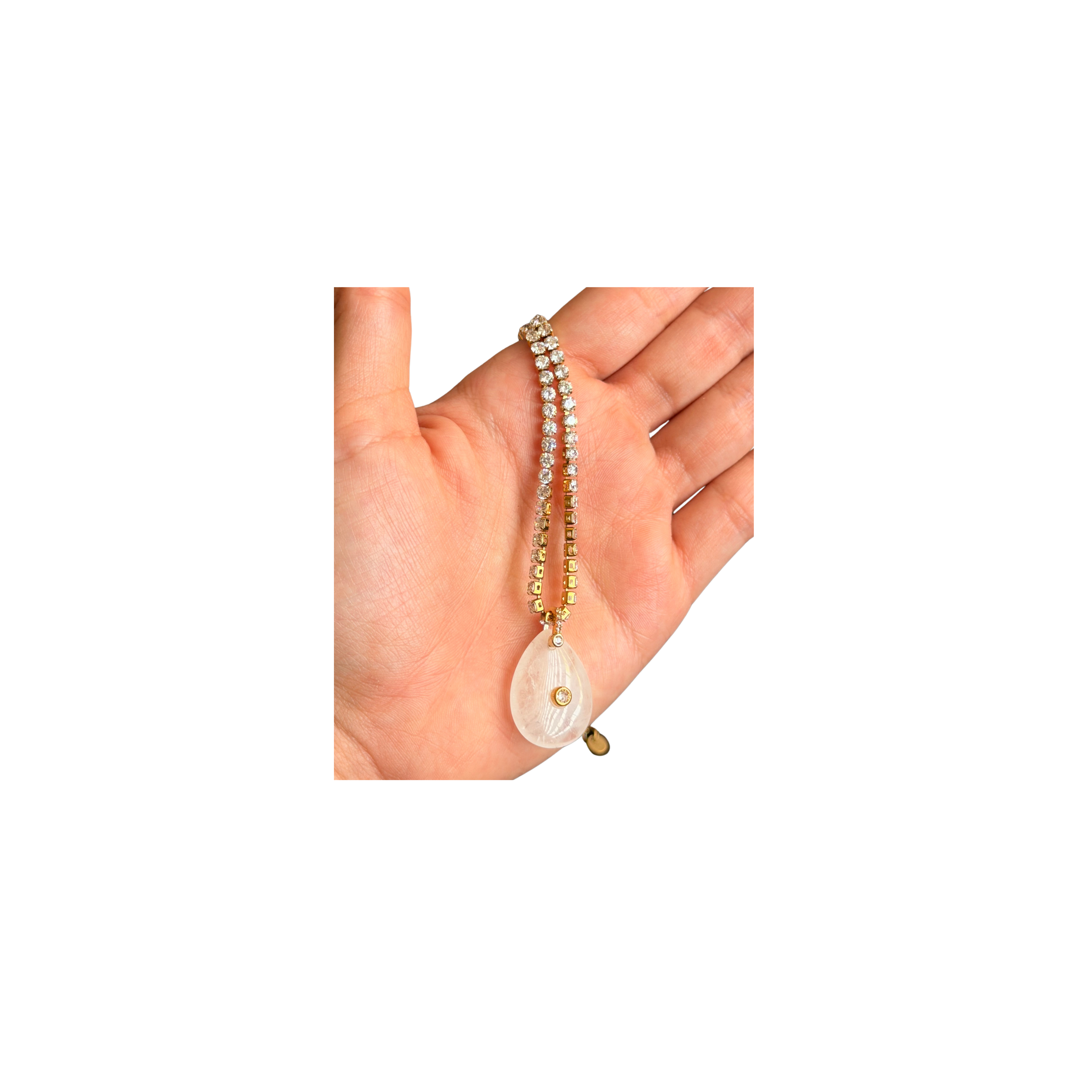 Collar Dorado & Piedra Natural
