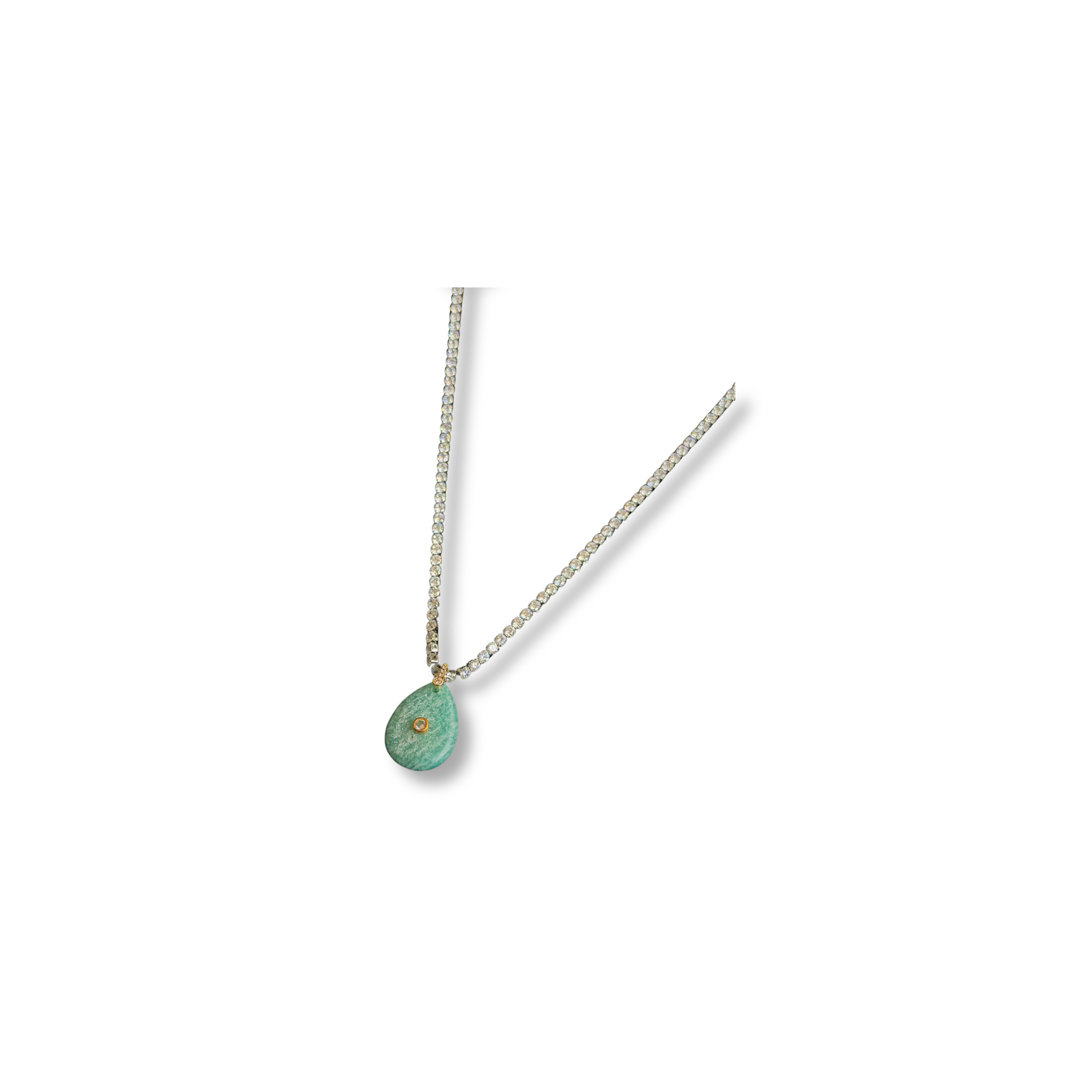 Collar Plateado & Piedra Natural