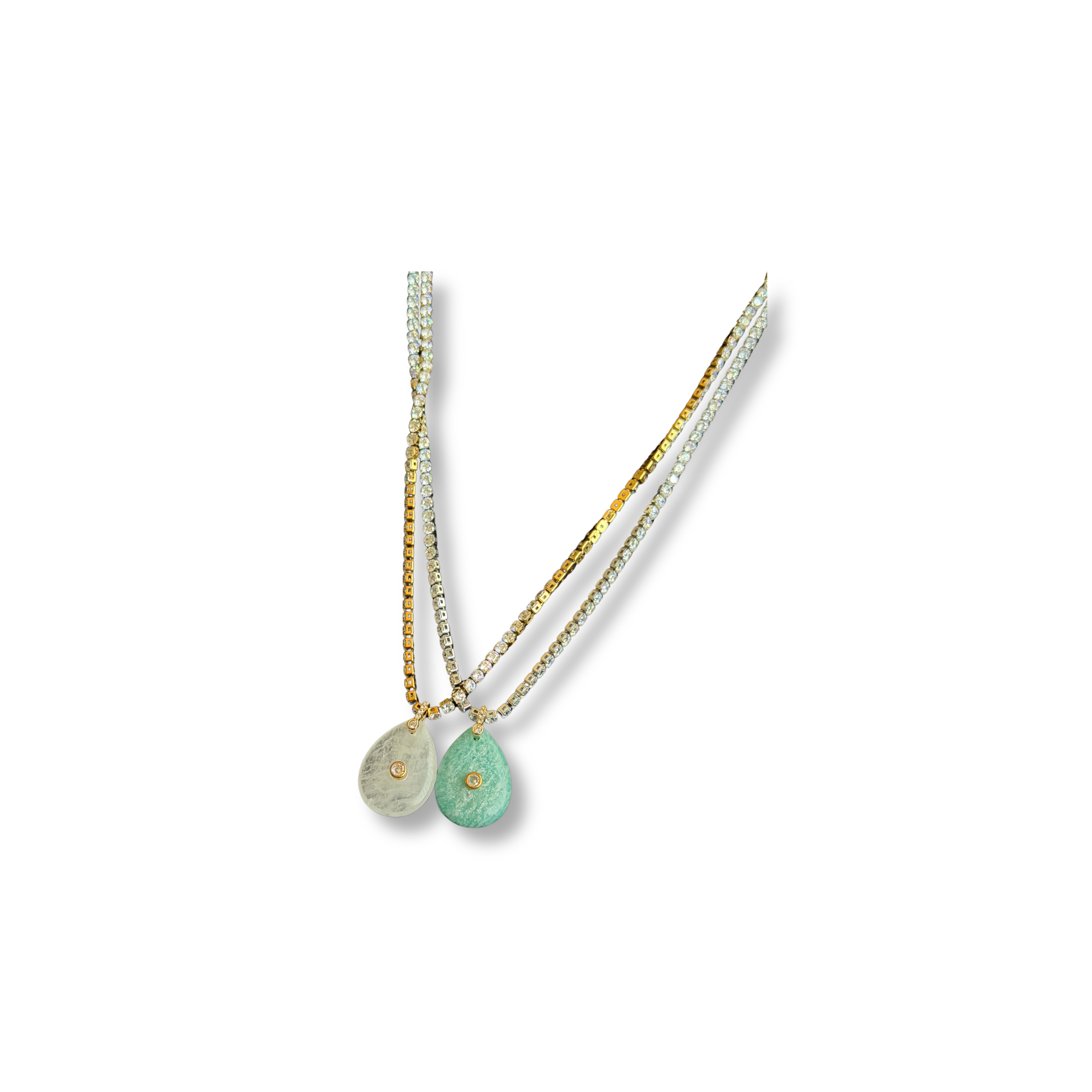 Collar Plateado & Piedra Natural