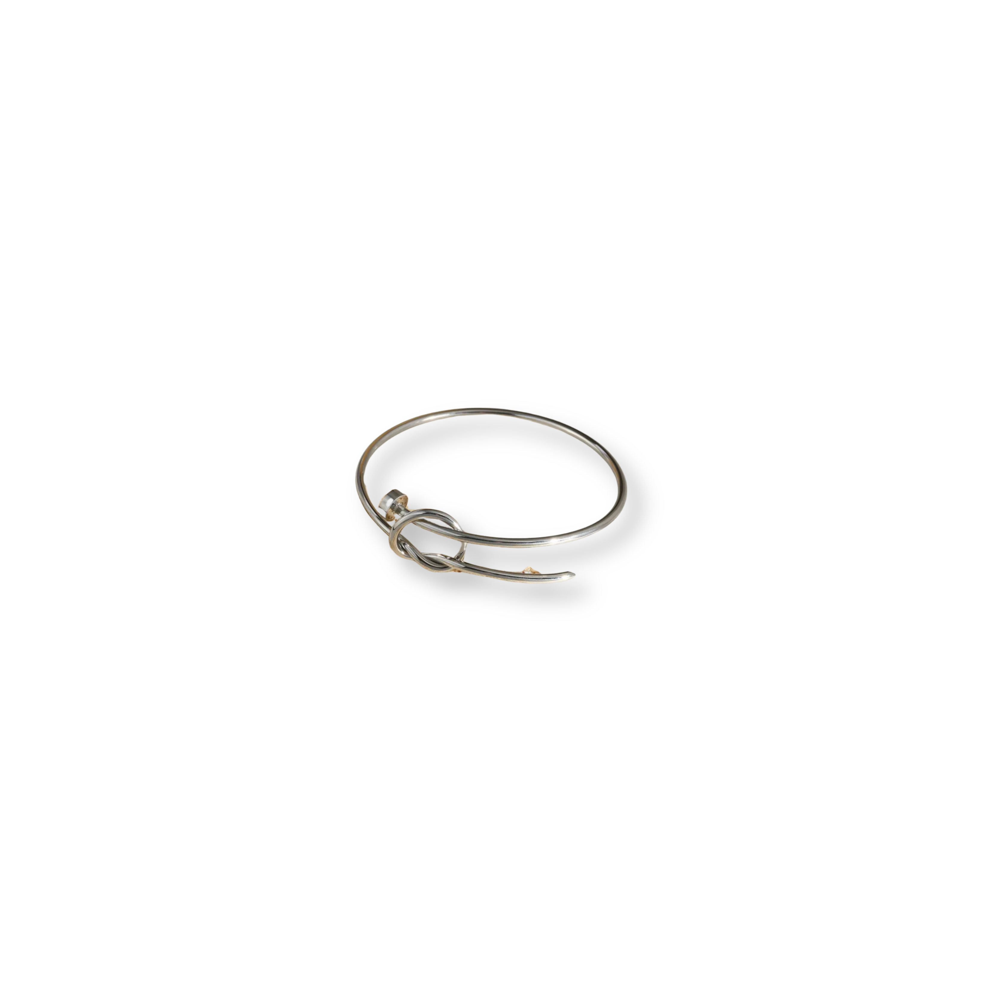 Brazalete Nudo Doble Plateado